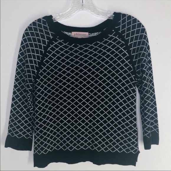 Sweater women black and white pattern Philosophy knitted sweater design casual - Picture 5 of 8